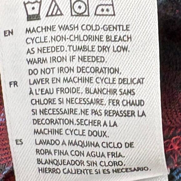 Brixton Bowery cropped Flannel Size XS Fall Red Holidays Surf Plaid Casual - Picture 8 of 11